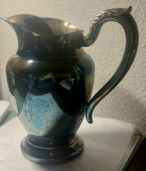 Vtg Wm. A. Rogers Silver Plated Water Pitcher w/ Ice Guard